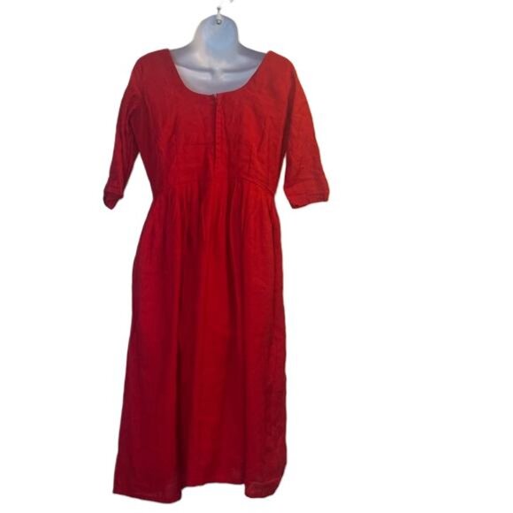 Red Bohemian Homemaker Midi Dress, Size Medium - Picture 4 of 4